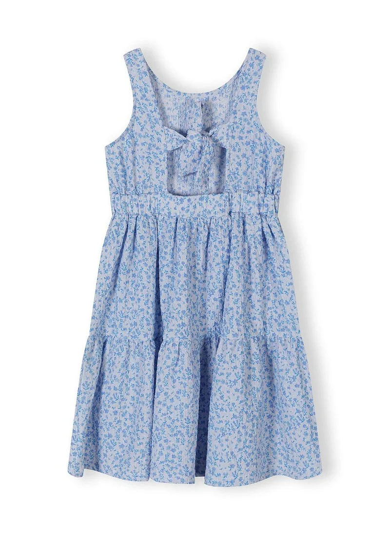 MINOTI Girls tiered blue floral summer dress sleeveless